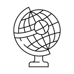 globe for researching business globalization line icon vector. globe for researching business globalization sign. isolated contour symbol black illustration