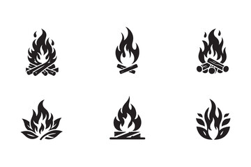 Fire icon vector set. Flame icon collection.