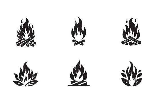 Fire icon vector set. Flame icon collection.
