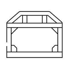 house metallic frame construction line icon vector. house metallic frame construction sign. isolated contour symbol black illustration