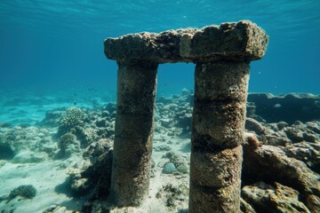 Fototapeta premium Underwater ruins in a tropical ocean