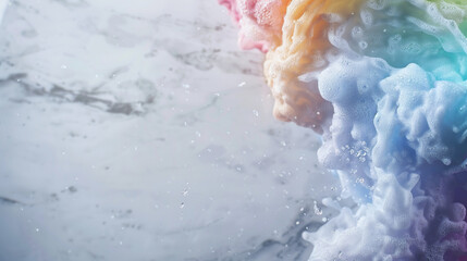 Abstract Cloudscape with Vibrant Pink, Blue, and Yellow Hues