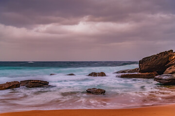 Moody morning sunrise at the seaside