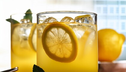 refreshing cold lemon bees knees cocktail