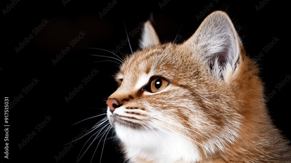 Poster close-up portrait of a curious cat