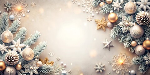 Obraz premium christmas background with branches and balls