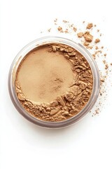 Compact powder isolated on white background stock photo