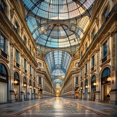 Naklejka premium The Galleria Vittorio Emanuele II is a shopping mall in Milan, Italy.