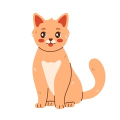 Vector illustration of a cute orange cat