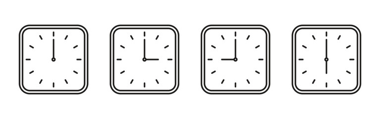 Vector Wall Clock With Different Times