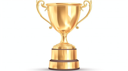 Gold Trophy Cup Isolated on Transparent Background for Award Ceremonies and Celebrations