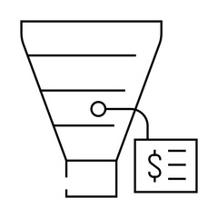 funnel business intelligence filtration system line icon vector. funnel business intelligence filtration system sign. isolated contour symbol black illustration