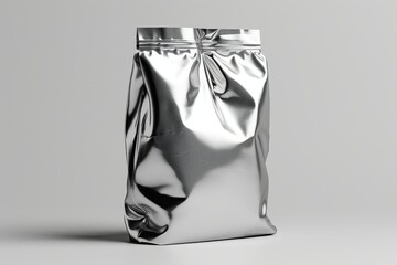 Crinkled Silver Foil Pouch with Zipper Seal