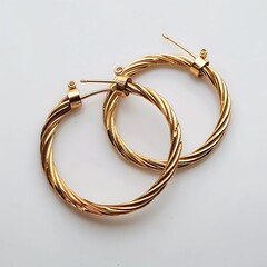 Naklejka premium Hoop earrings isolated on white background.
