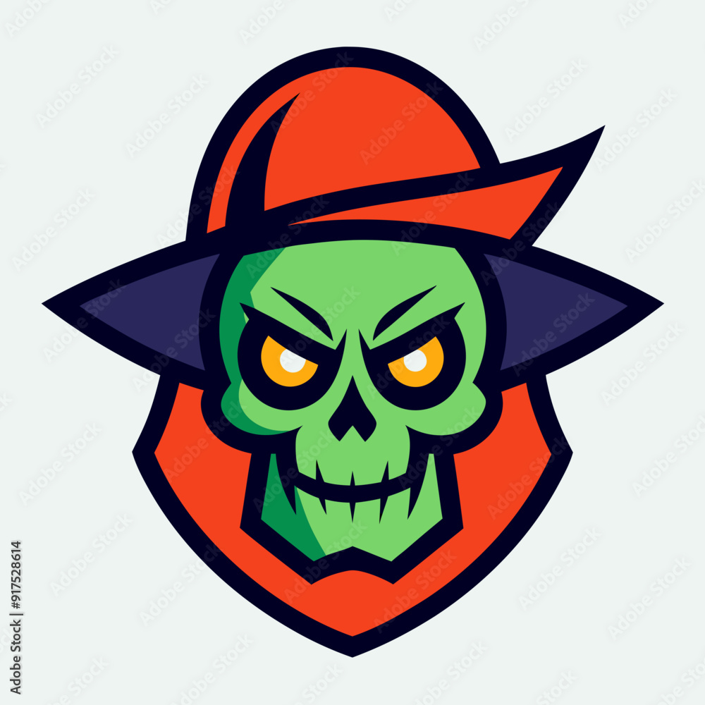 Canvas Prints Colorful Skull Head Mascot Logo with Hat: Modern & Vintage Designs