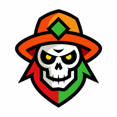 Colorful Skull Head Mascot Logo with Hat: Modern & Vintage Designs