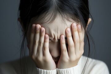 Fototapeta premium Headaches and Heartfelt Narratives Capturing Emotional Responses to Physical Strain
