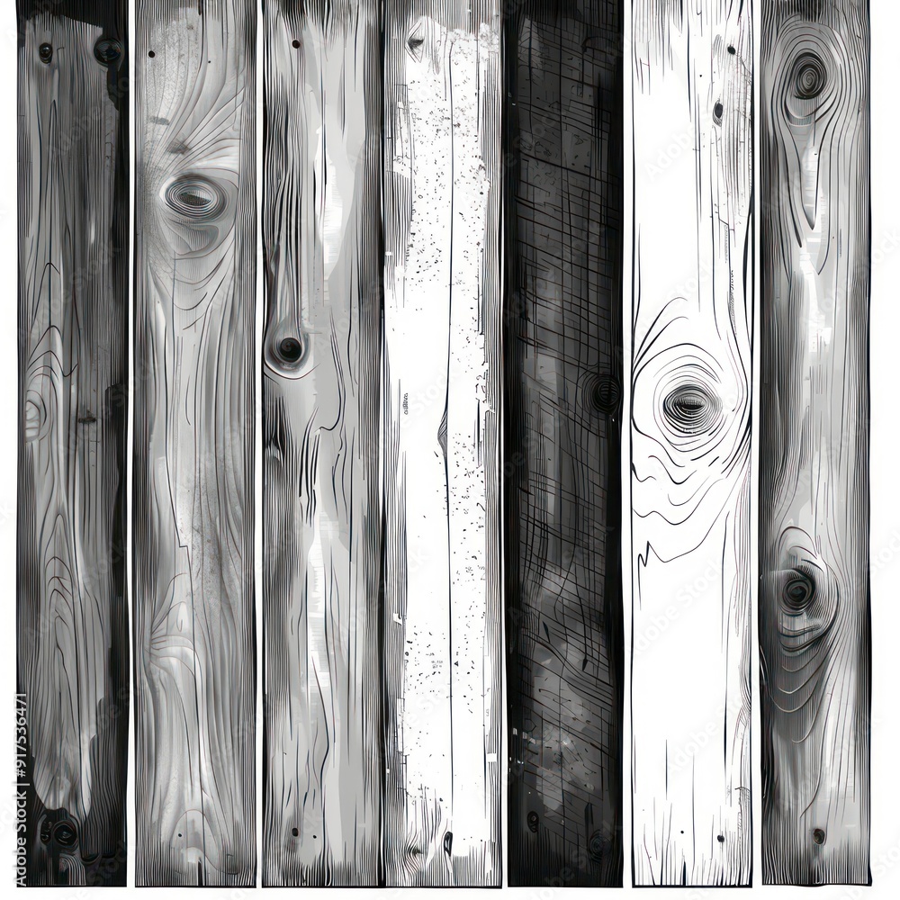 Sticker striped fence texture wood