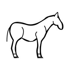 horse animal line icon vector. horse animal sign. isolated contour symbol black illustration