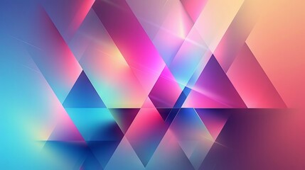Fototapeta premium Abstract Vector Picture. Geometric Triangles in neon Gradient Colors. Panoramic header website illustration banner web modern design space background pattern geometric background blue purple abstract