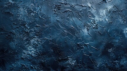 Obraz premium Abstract dark navy stucco wall background with rough texture and space for design.
