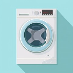  modern washing machine on a flat background