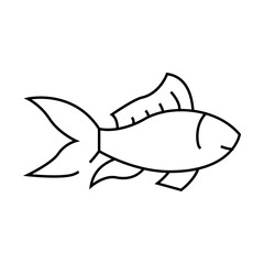 fish aquatic line icon vector. fish aquatic sign. isolated contour symbol black illustration
