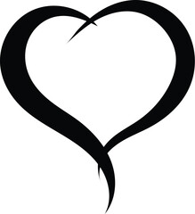 Open heart silhouette - Black heart