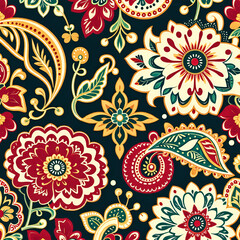 Fototapeta premium pattern with flowers, seamless floral pattern