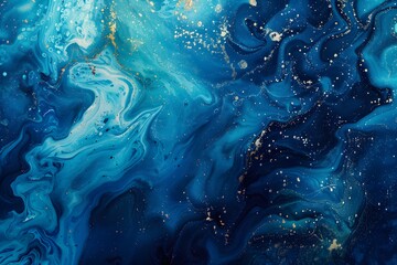 Abstract cool blue water texture backdrop with flowing ice light patterns