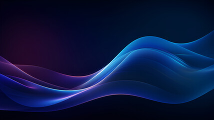 Obraz premium Digital technology blue rhythm wavy line abstract background,Abstract digital wave. Technological background.,3d render, abstract minimal neon background with glowing wavy line. Dark wall illuminated 