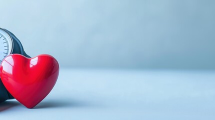 Detailed image of a heart-shaped symbol next to blood pressure readings, Hypertension, Cardiovascular Measuremen
