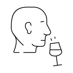 smell aromatic wine line icon vector. smell aromatic wine sign. isolated contour symbol black illustration