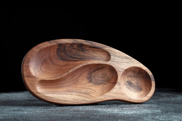 The sideboard is made of wood for serving snacks, fruits, nuts, cheeses, meats and original serving...
