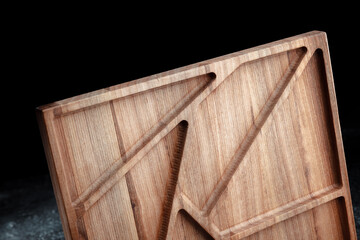 The sideboard is made of wood for serving snacks, fruits, nuts, cheeses, meats and original serving...