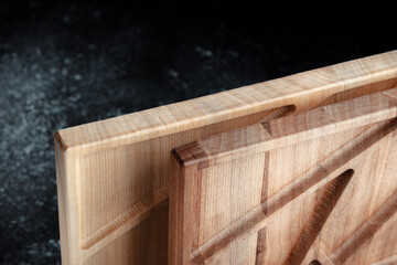 The sideboard is made of wood for serving snacks, fruits, nuts, cheeses, meats and original serving...