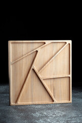 The sideboard is made of wood for serving snacks, fruits, nuts, cheeses, meats and original serving of main dishes. Luxury products from hard and exotic wood species. Accessories for a modern kitchen.