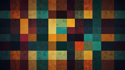 Fototapeta premium abstract illustration background with a theme of squares, using a mix of vibrant and muted colors