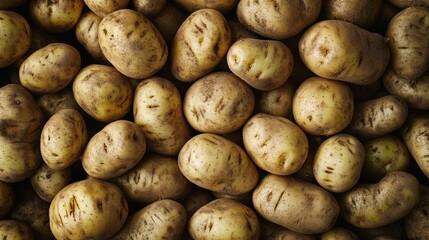 Raw potatoes top view