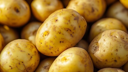 Raw potatoes top view