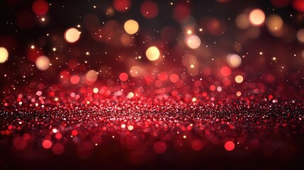Red sparkling background with bold glimmers of light, evoking passion and excitement, ideal for festive or romantic themes