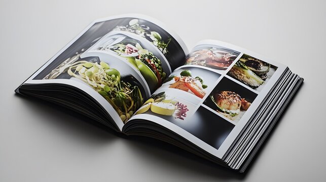 45. A beautifully designed cookbook with a modern cover and open pages