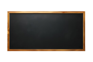 Cutout of blank blackboard with a wooden frame, isolated element for design and decoration