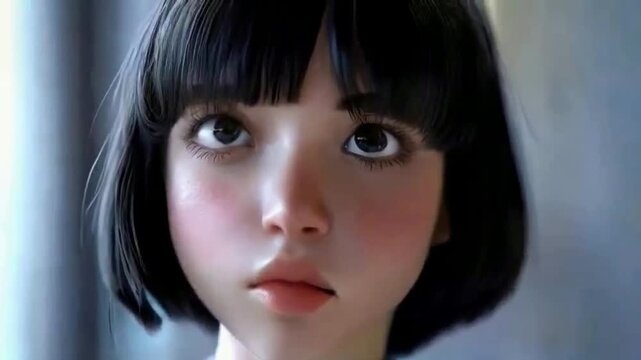 the face of a cute teenage girl, giving a tease with an adorable expression.