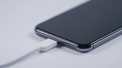 Smartphone Charging with USB Cable Connection
