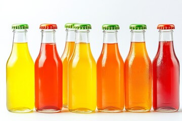 Colorful Glass Bottles of Soda or Juice