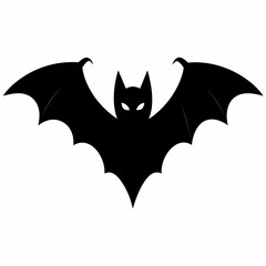 Fototapeta premium Halloween bat isolated on white background, halloween bat vector illustration, bird on a branch vector art, bats silhouette, bird vector icon, bats on a branch line art, eps