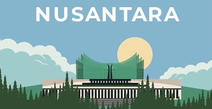 Landscape of Nusantara capital city Indonesia
