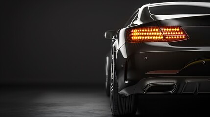 Detail view showing the taillights of a luxury car