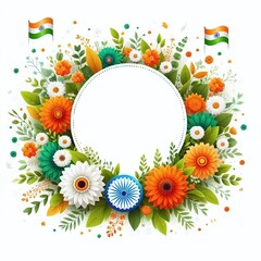 Obraz premium India independence day poster background with flowers 